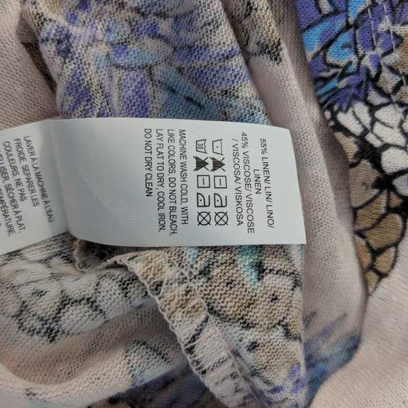 Lucky Brand Pineapple Print Linen Blend T-shirt 1x - Picture 7 of 8